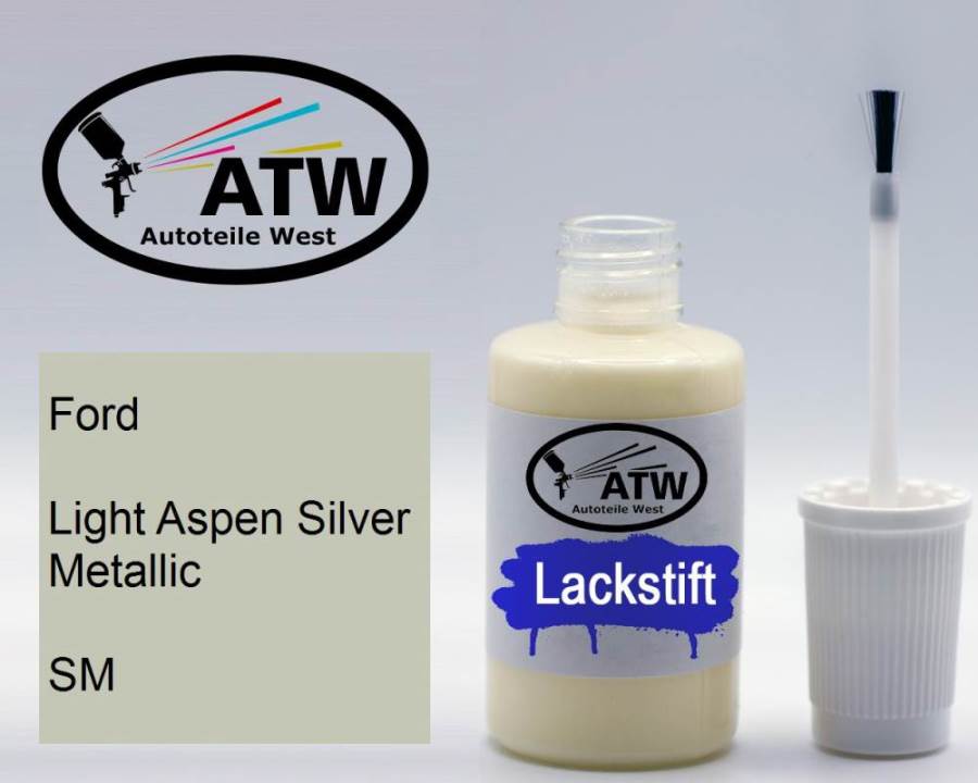 Ford, Light Aspen Silver Metallic, SM: 20ml Lackstift, von ATW Autoteile West.
